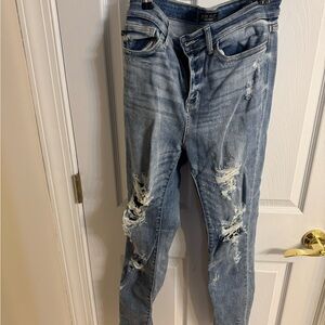 Distressed Blue Jeans